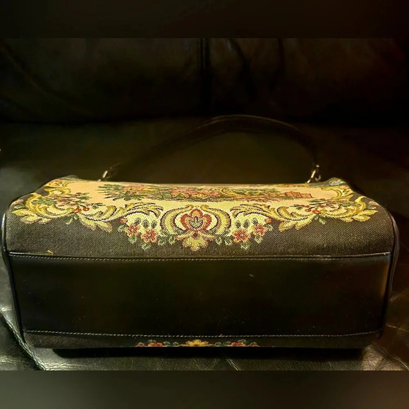Vintage La Marquise Italian Tapestry 1950s Clutch Top Handle  Hand Bag - Picture 4 of 16